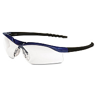 MCR Safety Dallas Wraparound Safety Glasses, Metallic Blue Frame, Clear Anti-Fog Lens (CRWDL310AF)