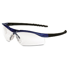 MCR Safety Dallas Wraparound Safety Glasses, Metallic Blue Frame, Clear Anti-Fog Lens (CRWDL310AF)