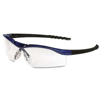 MCR Safety Dallas Wraparound Safety Glasses, Metallic Blue Frame, Clear Anti-Fog Lens (CRWDL310AF)