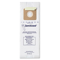 Janitized Vacuum Filter Bags Designed to Fit Panasonic Upright Type U, 36/Carton (APCJANPAU2)