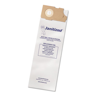 Janitized Vacuum Filter Bags Designed to Fit Windsor Versamatic, 100/Carton (APCJANWIVER3)