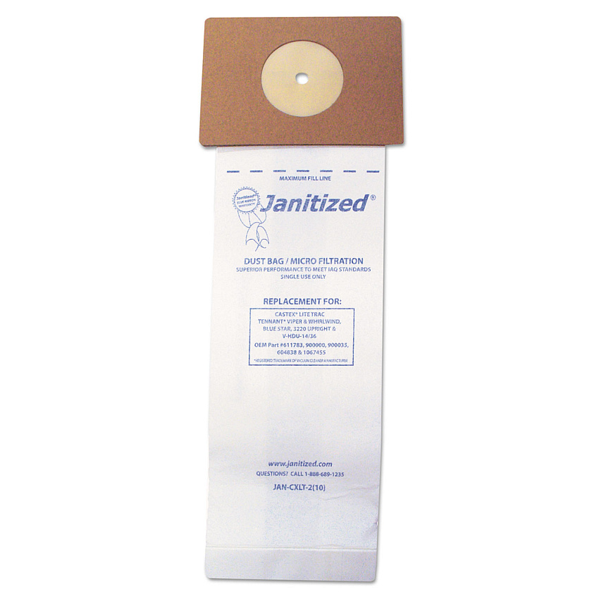 Janitized Vacuum Filter Bags Designed To Fit Nobles Lite Trac/tennant Viper, 100/carton (APCJANCXLT2)