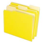 Pendaflex Interior File Folders, 1/3-Cut Tabs: Assorted, Letter Size, Yellow, 100/Box (421013YEL)