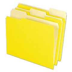 Pendaflex Interior File Folders, 1/3-Cut Tabs: Assorted, Letter Size, Yellow, 100/Box (PFX421013YEL)