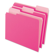 Pendaflex Interior File Folders, 1/3-Cut Tabs: Assorted, Letter Size, Pink, 100/Box (421013PIN)