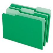 Pendaflex Interior File Folders, 1/3-Cut Tabs: Assorted, Legal Size, Green, 100/Box (435013BGR)