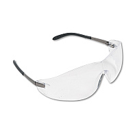 MCR Safety Blackjack Wraparound Safety Glasses, Chrome Plastic Frame, Clear Lens (CRWS2110)