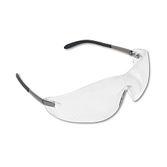 MCR Safety Blackjack Wraparound Safety Glasses, Chrome Plastic Frame, Clear Lens, 12/Box (CRWS2110BX)