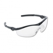 MCR Safety Storm Wraparound Safety Glasses, Black Nylon Frame, Clear Lens, 12/Box (ST110)