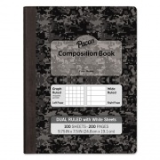 Pacon Composition Book, 20 lb Bond Weight Sheets, Wide/Legal Rule, Black Cover, (100) 9.75 x 7.5 Sheets (MMK37164)