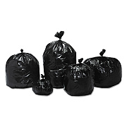 AbilityOne 8105013862362, SKILCRAFT Recycled Content Trash Can Liners, 56 gal, 1.5 mil, 43" x 49", Black/Brown, 100/Box