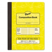 Pacon Composition Book, Wide/Legal Rule, Yellow Cover, (100) 9.75 x 7.5 Sheets (MMK37163)