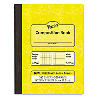 Pacon Composition Book, Wide/Legal Rule, Yellow Cover, (100) 9.75 x 7.5 Sheets (PACMMK37163)