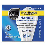 Sani Professional HANDS INSTANT SANITIZING WIPES, 5 X 7 3/4, 3000 PACKETS/CARTON (NICD33333)
