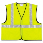 MCR Safety Class 2 Safety Vest, Polyester, Large Fluorescent Lime with Silver Stripe (VCL2SLL)