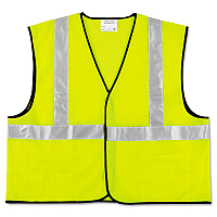 MCR Safety Class 2 Safety Vest, Polyester, 2X-Large, Fluorescent Lime with Silver Stripe (CRWVCL2SLXL2)