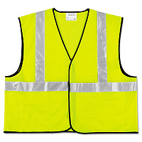 MCR Safety Class 2 Safety Vest, Polyester, X-Large, Fluorescent Lime with Silver Stripe (CRWVCL2SLXL)