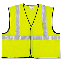 MCR Safety Class 2 Safety Vest, Polyester, X-Large, Fluorescent Lime with Silver Stripe (CRWVCL2SLXL)