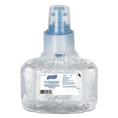 PURELL Advanced Hand Sanitizer Green Certified Gel Refill, For LTX-7 Dispensers, 700 mL, Fragrance-Free (GOJ130303EA)