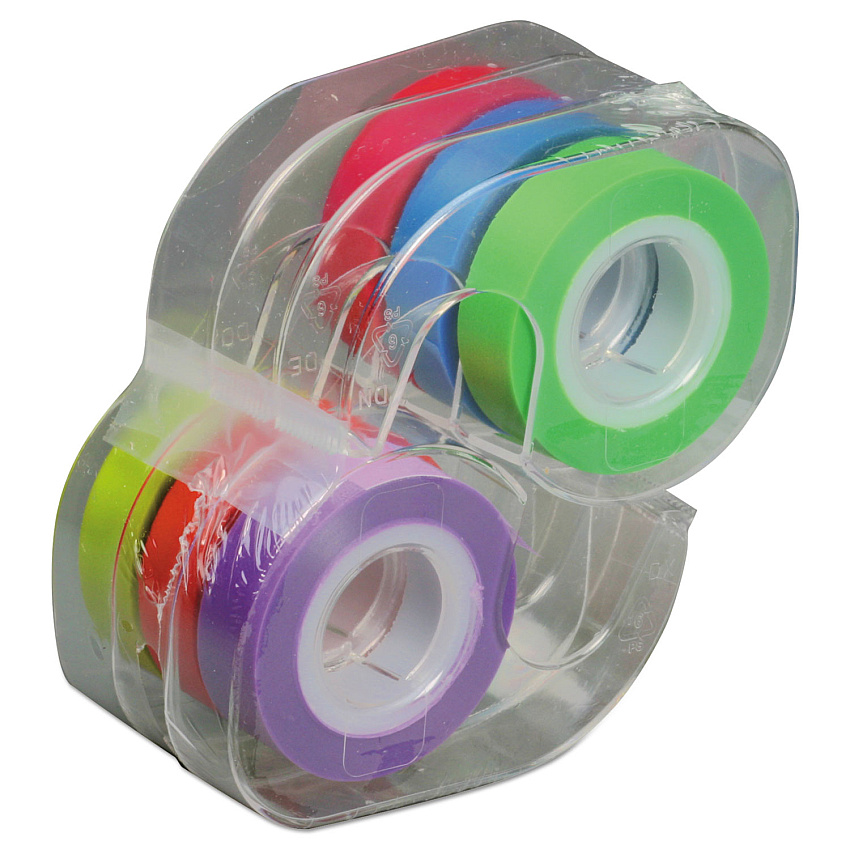 LEE Removable Highlighter Tape, 0.5" x 720", Assorted, 6/Pack (LEE13888)
