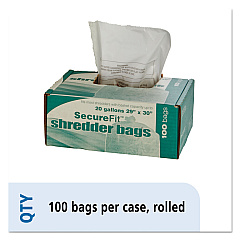 AbilityOne 8105013994791, SKILCRAFT Heavy-Duty Shredder Bags, 20 gal Capacity, 100/BX