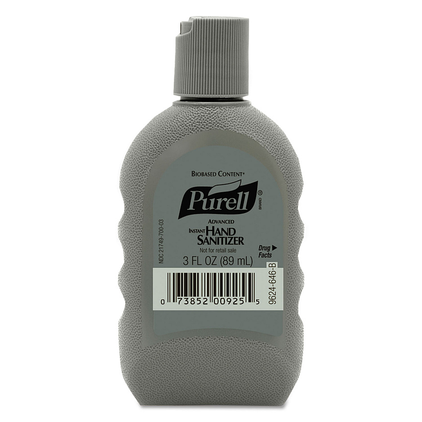 PURELL Advanced Hand Sanitizer Biobased Gel FST Rugged Portable Bottle, 3 oz, Lemon Scent, 24/Carton (GOJ962424)