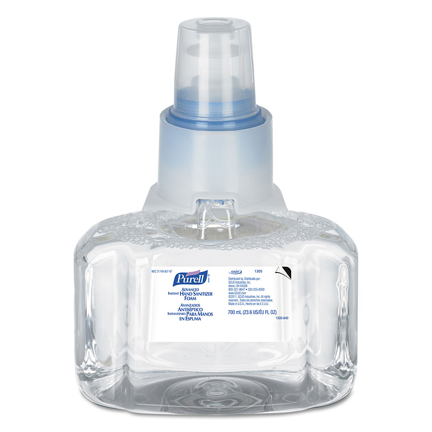 PURELL Advanced Hand Sanitizer Foam, For LTX-7 Dispensers, 700 mL Refill, Fragrance-Free, 3/Carton (GOJ130503CT)