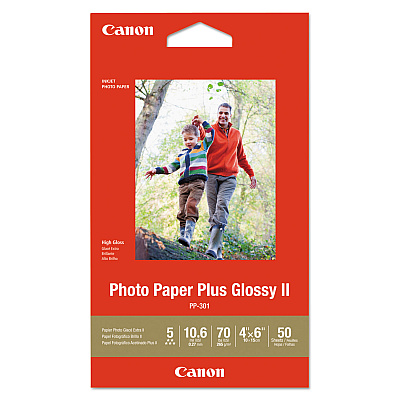 Canon Photo Paper Plus Glossy II, 10.6 mil, 4 x 6, Glossy White, 50/Pack (CNM1432C005)
