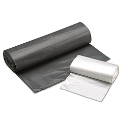 AbilityOne 8105015171358, SKILCRAFT High Density Coreless Roll Can Liners, 57 gal, 25.4 mic, 36" x 58", Gray, Perforated Roll, 100/Box