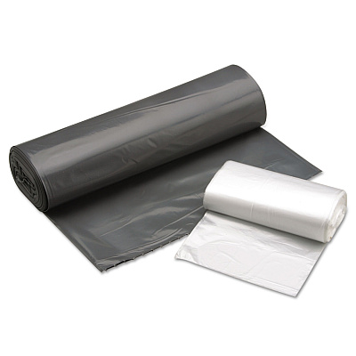AbilityOne 8105015171358, SKILCRAFT High Density Coreless Roll Can Liners, 57 gal, 25.4 mic, 36" x 58", Gray, Perforated Roll, 100/Box