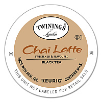 TWININGS Tea K-Cups, Chai Tea with Non-Fat Milk and Sweetener, 25% Less Sugar, 0.53 oz K-Cups, 24/Box (TWG11007)