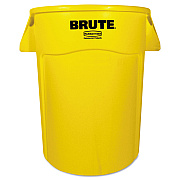Rubbermaid Commercial Vented Round Brute Container, 44 gal, Plastic, Yellow (RCP264360YEL)