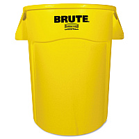 Rubbermaid Commercial Vented Round Brute Container, 44 gal, Plastic, Yellow (RCP264360YEL)