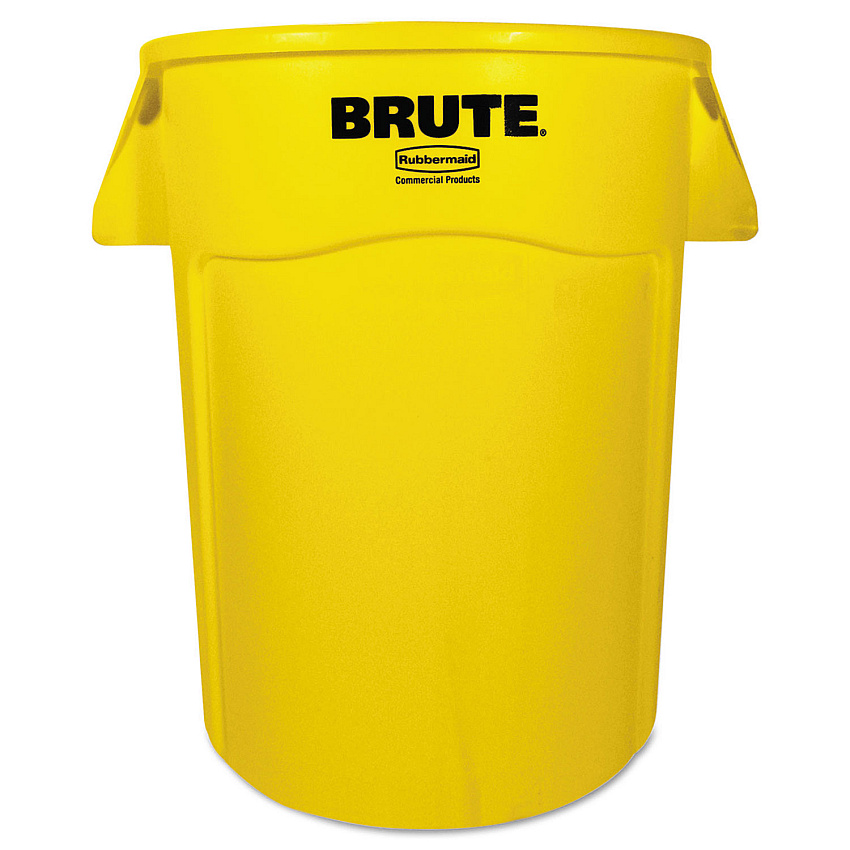 Rubbermaid Commercial Vented Round Brute Container, 44 gal, Plastic, Yellow (RCP264360YEL)