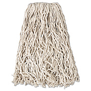 Rubbermaid Commercial Economy Cut-End Cotton Wet Mop Head, 20oz, 1" Band, White, 12/Carton (RCPV117)