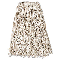 Rubbermaid Commercial Economy Cut-End Cotton Wet Mop Head, 20oz, 1" Band, White, 12/Carton (RCPV117)