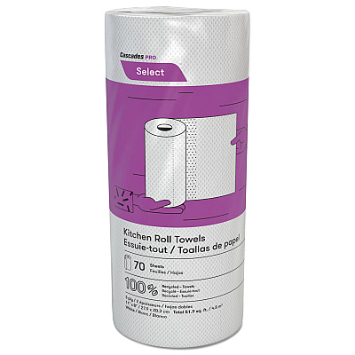 Cascades PRO Select Perforated Kitchen Roll Towels, 2-Ply, 8 x 11, White, 70/Roll, 30 Rolls/Carton (CSDK070)