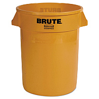 Rubbermaid Commercial Vented Round Brute Container, 32 gal, Plastic, Yellow (RCP2632YEL)