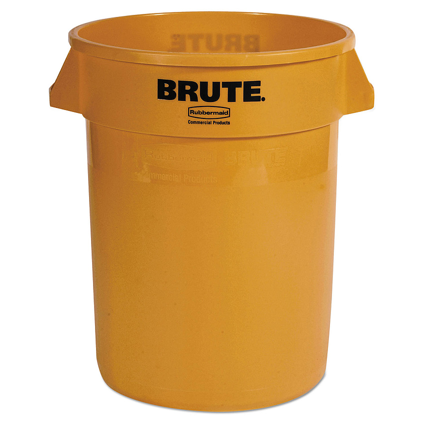 Rubbermaid Commercial Vented Round Brute Container, 32 gal, Plastic, Yellow (RCP2632YEL)