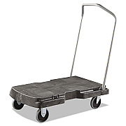 Rubbermaid Commercial Triple Trolley Platform Truck with Angled-Loop Handle, 500 lb Capacity, 20.5 x 32.5 x 35, Black (RCP4401BLA)