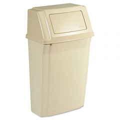 Rubbermaid Commercial Slim Jim Wall-Mounted Container, 15 gal, Plastic, Beige (7822BEI)