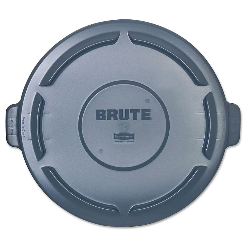Rubbermaid Commercial BRUTE Self-Draining Flat Top Lids, 24.5" Diameter x 1.5h, Gray (RCP264560GY)
