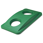 Rubbermaid Commercial Slim Jim Bottle and Can Recycling Top, 20.38w x 11.38d x 2.75h, Green (RCP269288GN)