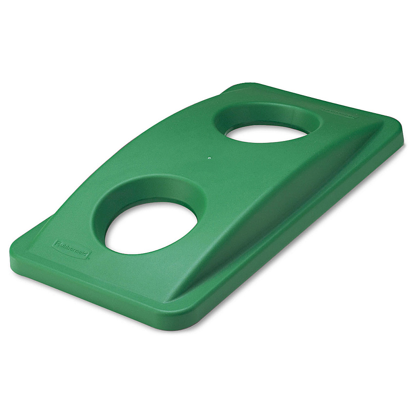 Rubbermaid Commercial Slim Jim Bottle and Can Recycling Top, 20.38w x 11.38d x 2.75h, Green (RCP269288GN)