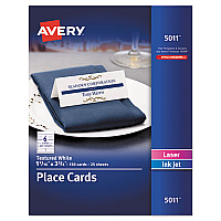Avery Small Textured Tent Cards, White, 1.44 x 3.75, 6 Cards/Sheet, 25 Sheets/Pack (AVE5011)