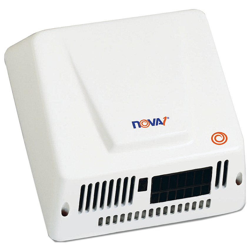 WORLD DRYER NOVA Hand Dryer, 110-240 V, 9 x 9.75 x 4, Aluminum, White (WRL083000000)