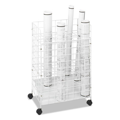 Safco Wire Roll Files, 24 Compartments, 21w X 14.25d X 31.75h, White (SAF3088)