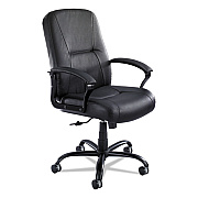 Safco Serenity Big/Tall High Back Leather Chair, Supports Up to 500 lb, 19.5" to 22.5" Seat Height, Black (SAF3500BL)