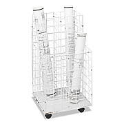 Safco Wire Roll Files, 4 Compartments, 16.25w x 16.5d x 30.5h, White (SAF3084)