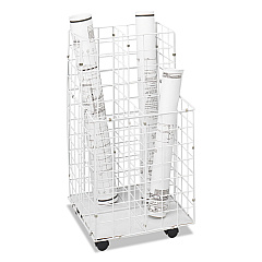 Safco Wire Roll Files, 4 Compartments, 16.25w x 16.5d x 30.5h, White (SAF3084)